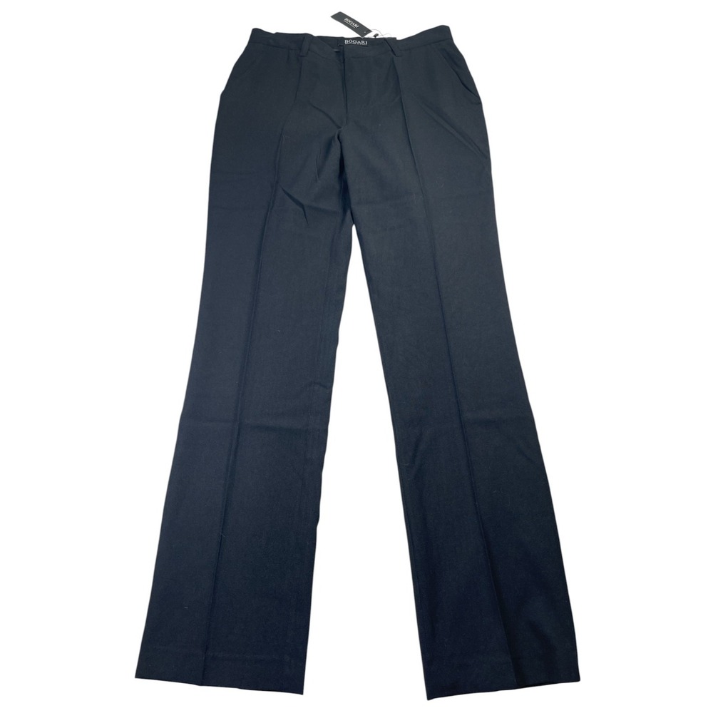 Bogari Dress‎ Pants Mens Size 31/32 Black Flat Front Straight Leg